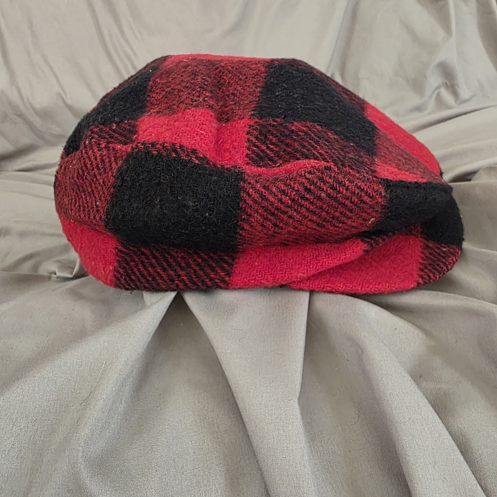 Red and Black Plaid Beret